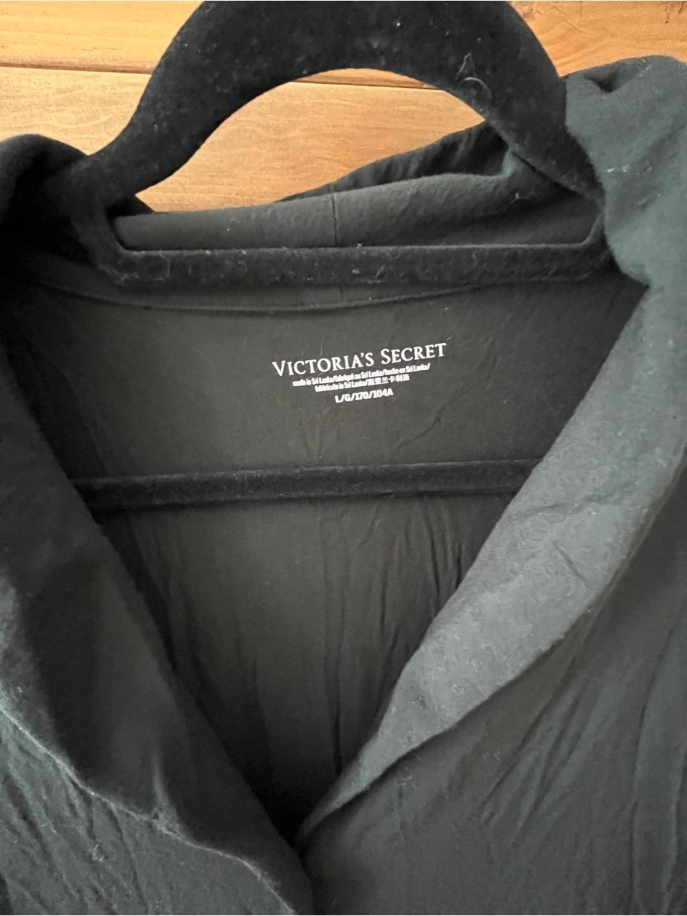 Victoria's Secret Black Long-Sleeve Pajama Set with lace detail. Size Large - Picture 2 of 5